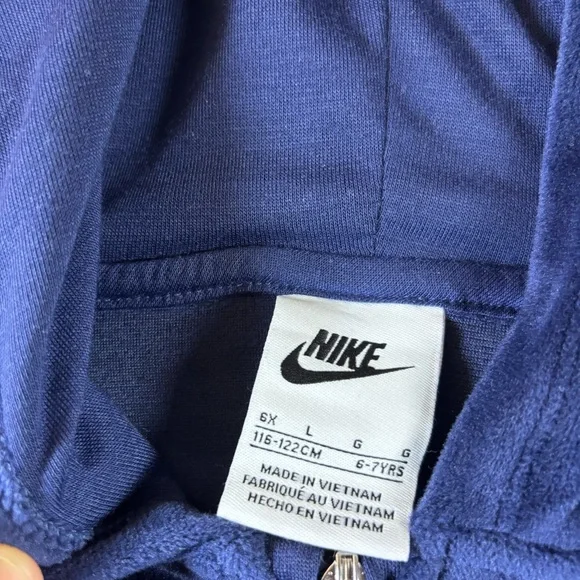 Nike Girls' velour scooter hoodie blue size 6X - Picture 7 of 7